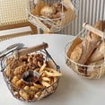 thumbnail image 3 of Wedding Flower Girl Baskets Small Rustic Flower Basket Wedding Metal Basket with Handle Tiny Petal Basket for Flower Girl Kid Wedding Home Decor, 7.09 x 4.72 x 4.92 Inch, 3 of 5