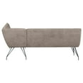 thumbnail image 4 of Donne Corner Dining Bench L Shape, Taupe Brown, Metal Legs, 84 Inch, 4 of 5