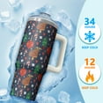 thumbnail image 4 of Winter Holiday Christmas Coffee Cup 30oz Stainless Steel Snowman Tumbler, Insulated Travel Mug with Handle and Straw, Gift for Adults, 4 of 5
