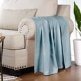 thumbnail image 4 of Superior Diamond Weave Cotton Blanket All Season Bed Blankets, Throw, Aqua, 4 of 12