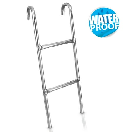 SereneLife Trampoline Ladder, Weather Resistant Galvanized Steel, Extra-Wide Footsteps