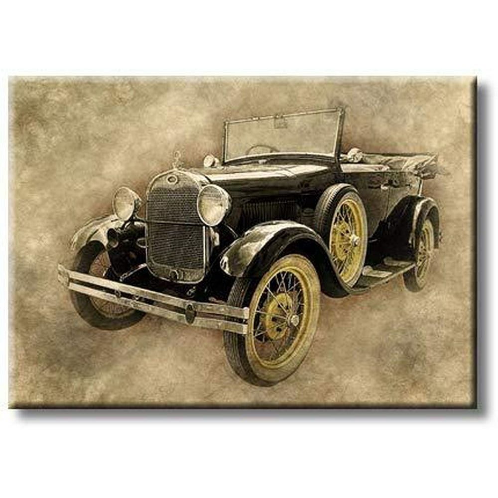 Vintage Car Art Picture on Stretched Canvas, Wall Art D?cor, Ready to