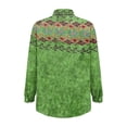 thumbnail image 7 of Womens Tops Fashion Print Long Sleeve Cotton Button Shirt Spring Summer Shirts for Women Green M, 7 of 7
