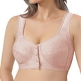 thumbnail image 3 of Uqiangy Womens Tops Push Up Bras for Women Bra Wireless Push-Up Bra Zip Front Bra Top Bras for Women Sports Bras for Women Front Close Bras for Women Plus Size Light Pink S, 3 of 9