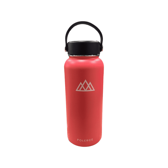 Vacuum Insulated Bottle - Stainless Steel Thermally Insulated Flask with Flex Cap- 32 Fl Oz - Pink - by Polerce