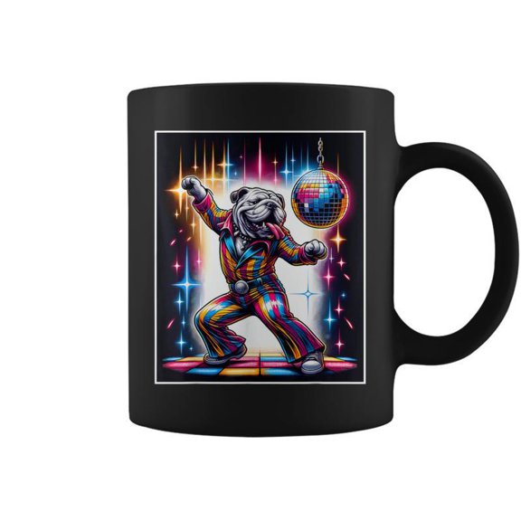 Bulldog Dancing Disco Coffee Mugs
