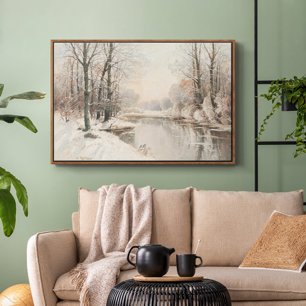 Vintage Landscape-CCLXXXVII By Wexford Home Framed in Walnut Wood Gallery Wrapped Canvas 17 in. x 25 in.