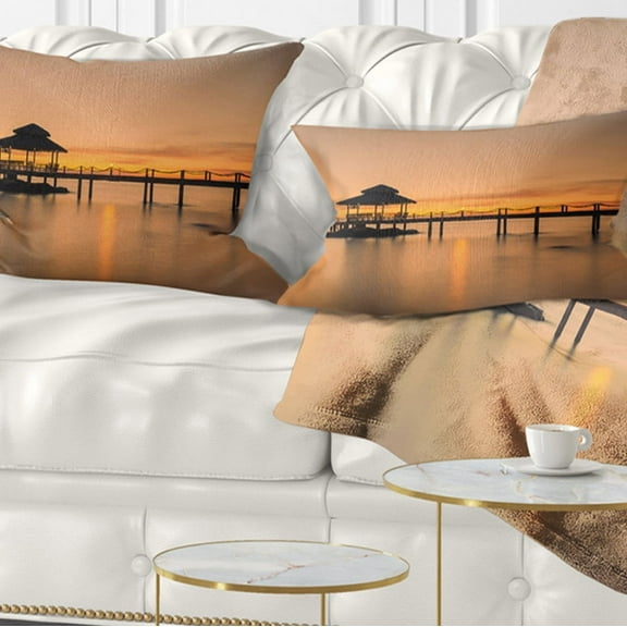 Designart 12" x 20" Multi-color Polyester Throw Pillow