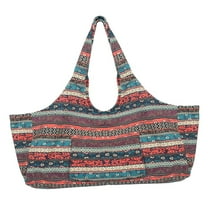 Extra Large Yoga Mat Tote Bag Carrier with | Fits Most Size Mats | Patterned Canvas | 29x9x12 inches