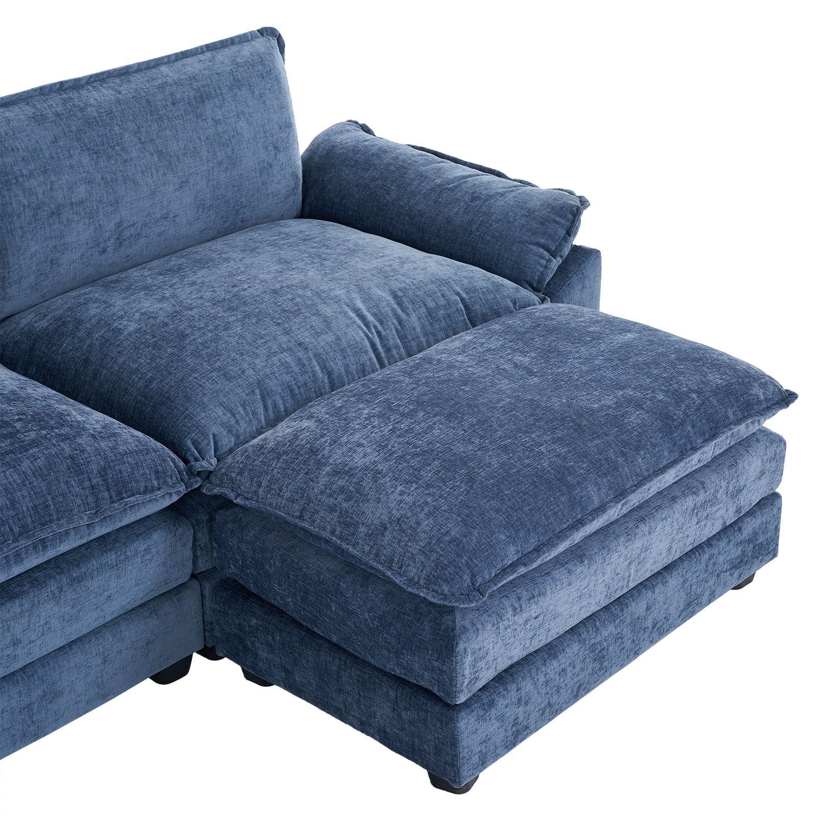 gotohollywood ✢ size160 Zimtown Chenille L-Shaped Sofa with Removable Ottoman