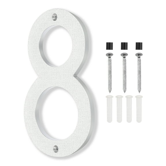 8 Inch House Numbers, House Address Numbers Sign Large Floating House Numbers Modern House Numbers with Screws for Outside Door Wall Street, Silver, 8