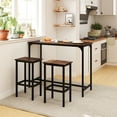 thumbnail image 2 of Patiojoy Bar Table and Chairs Set, 47.5" Rectangular Pub Table with 2 Stools Counter Height Table Set Coffee, 2 of 9
