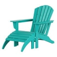 thumbnail image 3 of Portside 4-Piece Adirondack Chair with Matching Ottoman Footrest Set Turquoise, 3 of 8