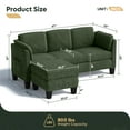 thumbnail image 5 of Bestier L-Shaped Sectional Couches for Living Room Furniture Sets,Modular Sectional Sofa with Ottaman Storage,High-Rebound Foam with Corduroy Fabric,Green, 5 of 10