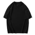 thumbnail image 1 of Camisas Elvqul de Caballero Casuales a Rayas Cuello Redondo Manga Corta Negro, 1 of 4