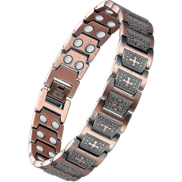 Pulseras magnéticas para aliviar el dolor de la artritis, pulsera de cobre puro al 99,99 % NSS