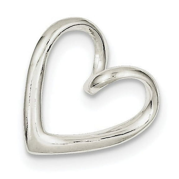 925 Sterling Silver Polished Love Heart Pendant Necklace 19x19mm Wide Pendant for Women - 2.6 Grams