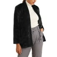 thumbnail image 4 of INSPIRE CHIC Faux Fur Coat for Women's with Pockets Long Sleeve Open Front Fluffy Jackets, 4 of 4