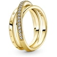 thumbnail image 1 of Anillo Pandora De Banda Triple Cruzado Con Pavé 14K 169057C01 | Talle 54 | Joyería De Lujo Para Mujer | Ideal Para Regalo Elegante | Compatible Con Charms Pandora, 1 of 5