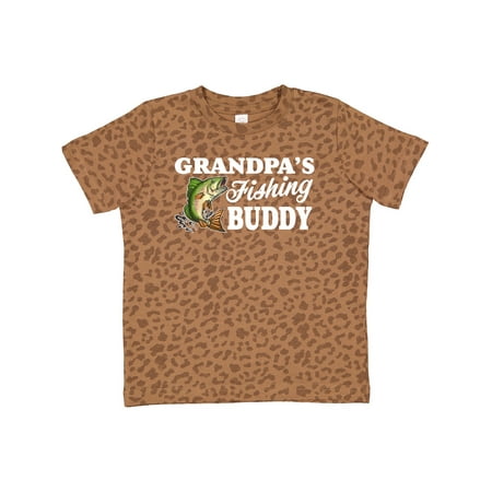 

Inktastic Grandpa s Fishing Buddy with White Text Gift Toddler Boy Girl T-Shirt