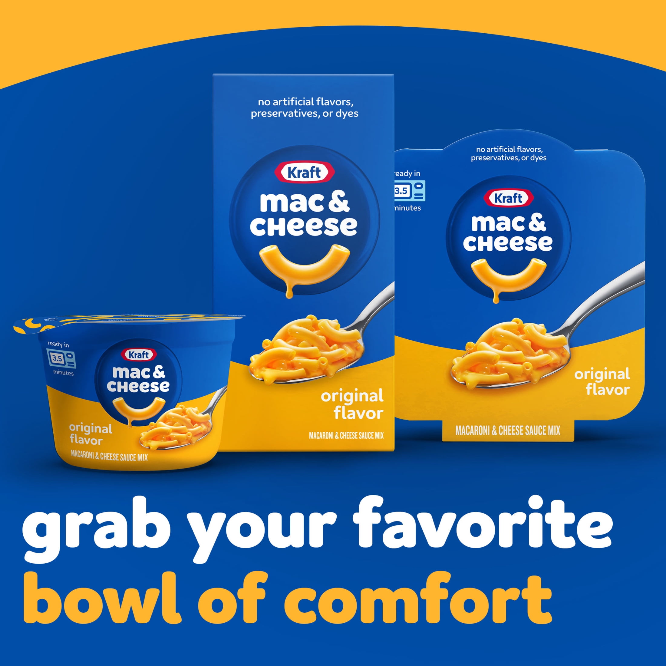Kraft Mac and Cheese, 35 Boxes, for Easy Dinner or Dinner Sides, Original Flavor, No Artificial Flavors, Preservatives or Dyes, 7.25 oz