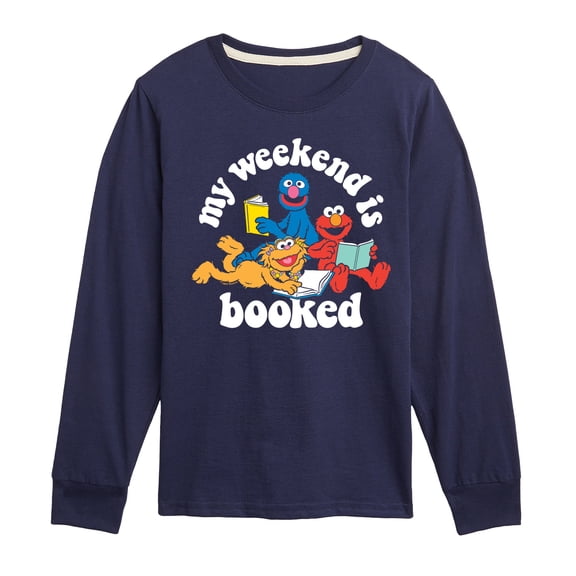 Sesame Street - My Weekend Is Booked - Toddler and Youth Long Sleeve T-Shirt