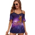 thumbnail image 4 of Scooby Doo Women's T Shirt Short Sleeve Off Shoulder Camisole Tee Shirt Top Summer Breathable Adjustable Cold Shoulder T-Shirt, 4 of 6