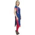 thumbnail image 2 of Bimba Women's Digital Printed Blue Kurti Tunic Rayon Designer Kurta Blouse-4, 2 of 5