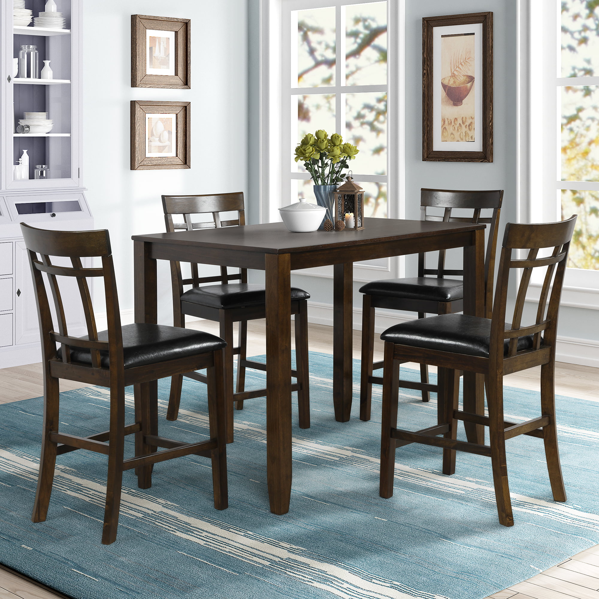 Modern 5 Pieces Breakfast Dining Table Set