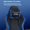thumbnail image 4 of BestOffice Gaming Chair Office Chair with Footrest Lumbar Support Headrest Armrest Adjustable PC Gamer Chair (Blue), 4 of 7