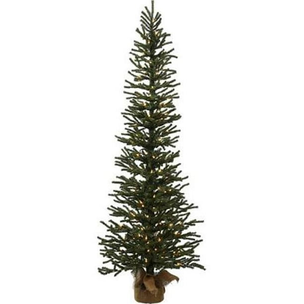 Gold LED Burlap Base Christmas Tree with Warm White Lights 3 ft