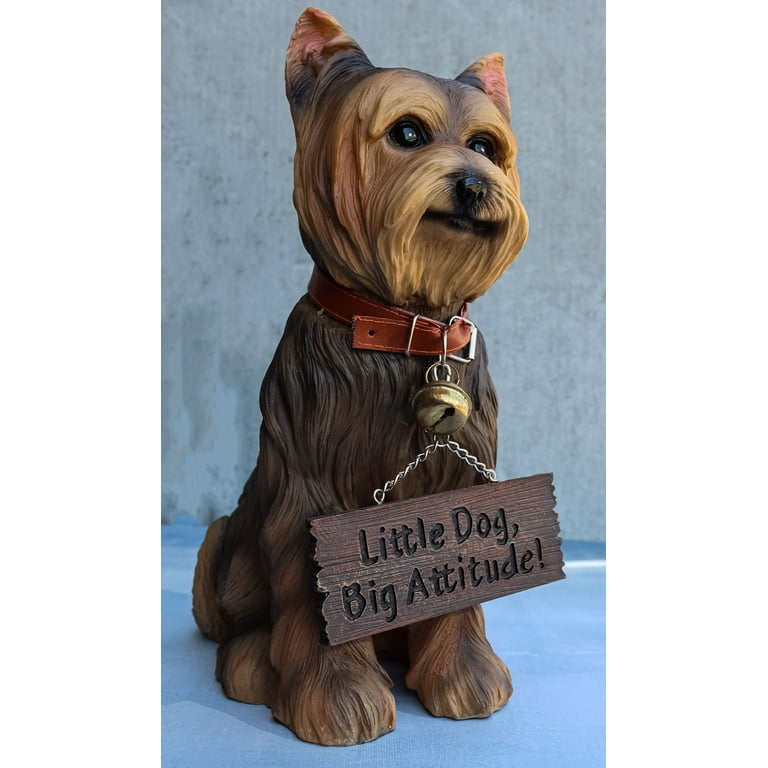 Yorkie Dog Garden Statue Yorkshire Terrier Welcome Figurine