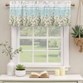 thumbnail image 3 of 2 Pack Valances for Windows, Spring Daisy Window Valances for Living Room/Bedroom/Bathroom, Watercolor Botanical Flowers Blue Striped Light Filtering Kitchen Curtain Valance 42"W x18" L, 3 of 9