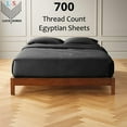 thumbnail image 2 of 7-PC Split King Egyptian 700-TC Cotton Sheet Set - 12" Deep Pockets with 1 Fitted Sheet, 1 Oversized Flat Sheet 4 Pillowcases - Dark Grey, 2 of 7