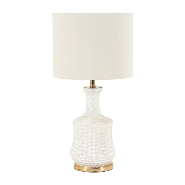 Designs Urbains 7787993 Carmel Brillant Lampe de Table&44; Blanc & Or