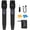 Black-Upgraded 2.4GHz wireless, variant on GOLDEN MARS Wireless Microphones, Professional Dual Handheld Dynamic Mic System, Rechargeable Microphone with 300ft Range for Karaoke Singing Wedding DJ Party Speech Church Classroom Meeting