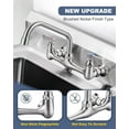 thumbnail image 3 of Commercial Sink Faucet with 8” Swivel Spout, 8" Center Wall Mount Kitchen Faucet, Dual Handles Brass Utility Sink Faucet for Laundry Room Restaurant Compartment Sink, Polish Chrome, 3 of 15