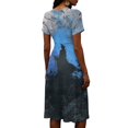 thumbnail image 5 of Womens Halloween Dresses Ghost Witch Hat V Neck Spooky Midi Dresses Bat Pumpkin Short Sleeve Horror Sundress, 2XL, 5 of 5