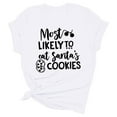 thumbnail image 5 of Débardeurs à Col Imprimé de Noël pour Femmes Manches Courtes T-Shirts Décontractés en Coton, 5 of 5
