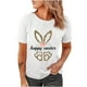 thumbnail image 5 of Ichuanyi Womens Swimsuits Clearance Women Crewneck T Shirts Easter Rabbit Print Tees Short Sleeve T Shirt Blouse Tops Ichuanyi Ichuanyi, 5 of 9