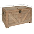 thumbnail image 2 of Kate and Laurel Cates Rustic Wood Trunk, 14.5" x 28" x 14.5", Rustic Brown, Farmhouse Decorative Storage Chest, 2 of 6