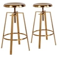 thumbnail image 1 of 2 Pk. Toledo Industrial Style Barstool with Swivel Lift Adjustable Height Seat in Gold Finish, 1 of 9