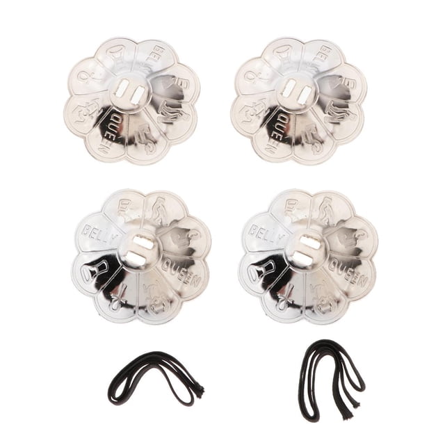4 Platillos de Latón para Danza Del Vientre Platillos para Bailar con Los Dedos para La Fiesta Del Bailarín - Plata, talla única Soledad Platillos de danza del vientre