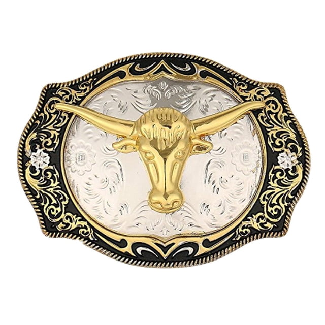 Hebilla de cinturón decorativa vintage, hebillas de cinturón vaquero occidental, 4.33 x 3.34 pulgadas Yinane Hebilla de cinturón para hombre