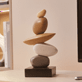 thumbnail image 5 of Modern Resin Stacked Stones Sculpture - Abstract Balanced Rock Art for Various Room Types, Decorative Tabletop Accent, 5 of 6