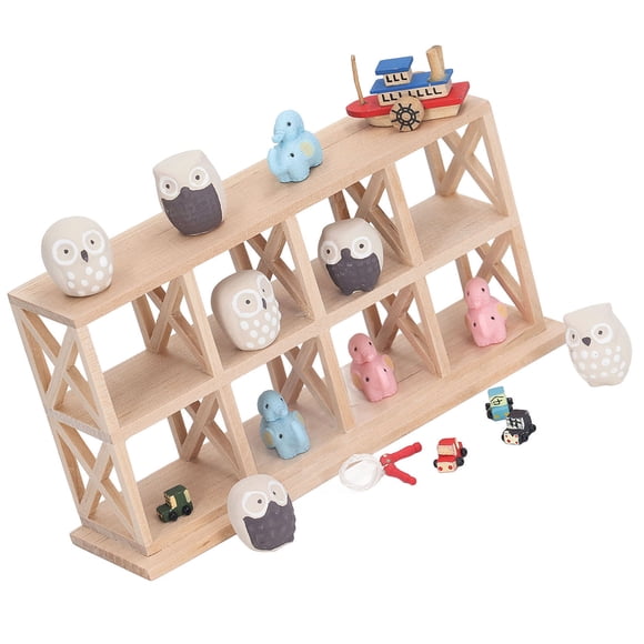 Doll House Shelf, Doll House Storage Rack 1: 12 Fine Appearance Owl Ornament Wood With Car Model For Bedroom