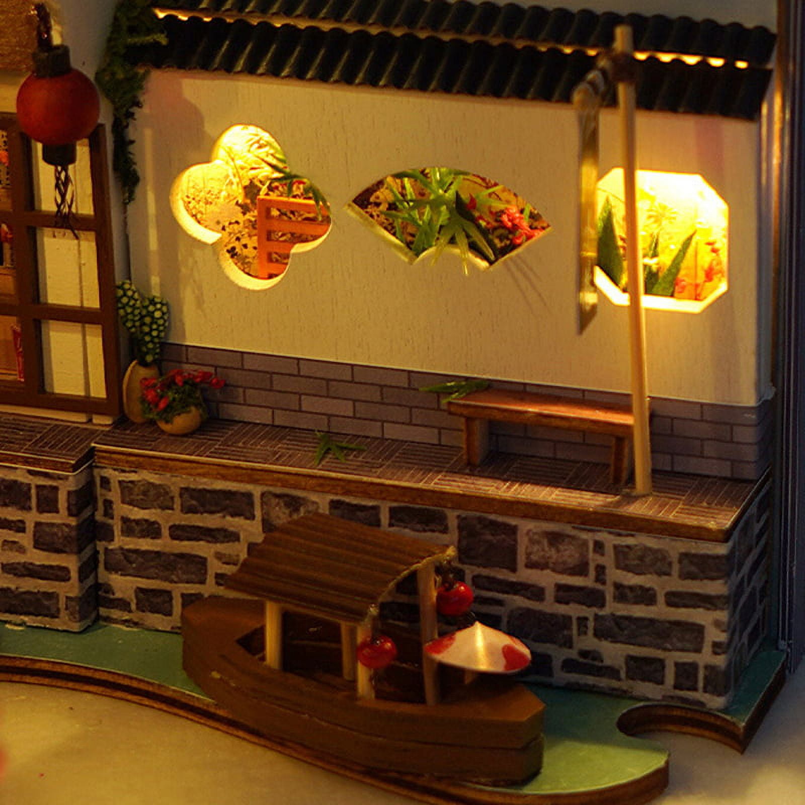Wooden DIY Book Nook Shelf Insert Kits Model Roombox Handmade Building Miniature Furniture Home Decoration Toys Gifts