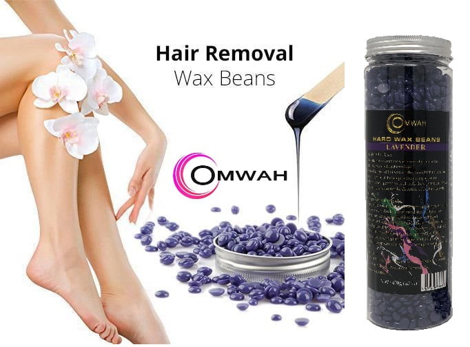 Omwah Hard Wax Beans Beads All purpose Body Hair Removal No strip in Lavender, 14.10 Oz