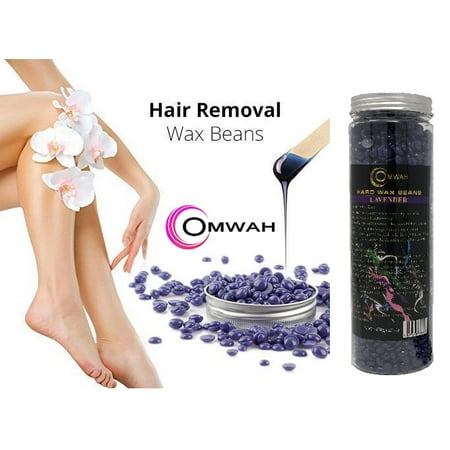Omwah Hard Wax Beans Beads All purpose Body Hair Removal No strip in Lavender, 14.10