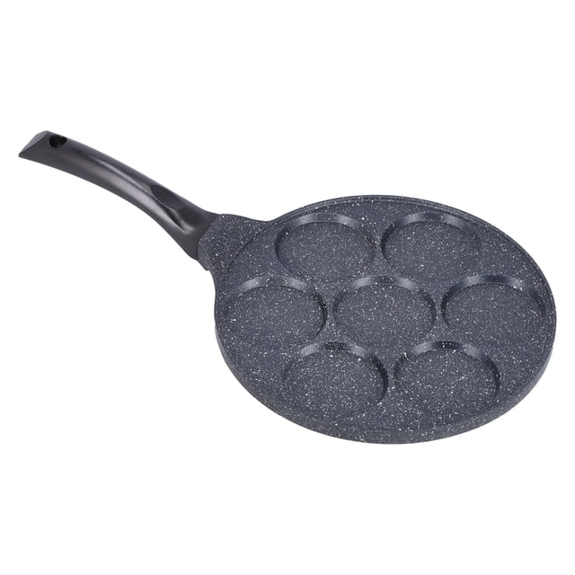 Sartén de 7 agujeros Mini sartén para panqueques de fondo plano sartén antiadherente para huevos de Hamburgo para cocina Cocina de Inducción plana